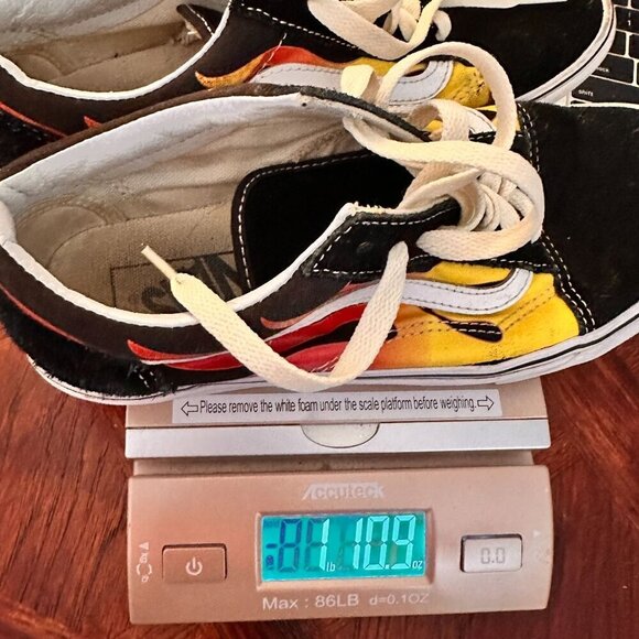 Vintage Vans Old Skool Flame Print Sneakers Women's 8 y2k skate cyber - Picture 11 of 11